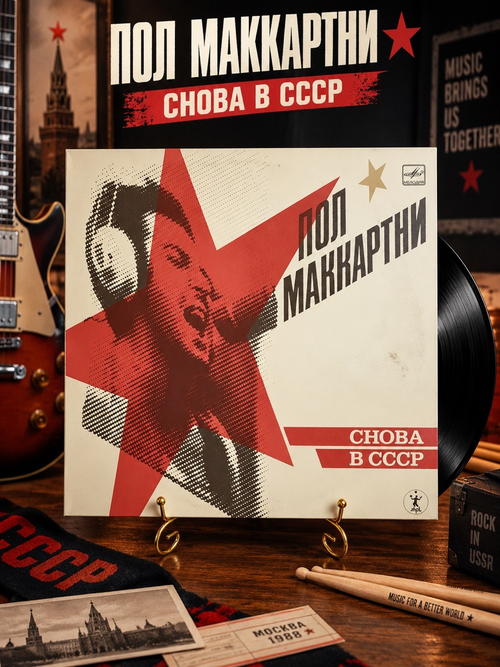 LP Пол Маккартни - Снова в СССР .Виниловая пластинка 12 дюймов , гитара, ударные, LP Мелодия СССР по лицензии Великобритании 1988