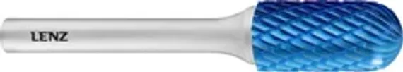 Борфреза твердосплавная LENZ форма F (парабола с закругленной головкой), 6х18х6х50 мм, насечка №3, с покрытием, арт. LZBF 030 C3