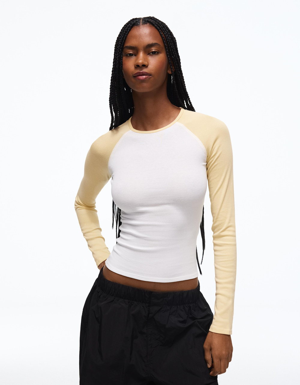 Женский лонгслив с рукавами реглан - BERSHKA