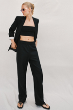 БРЮКИ ПРЯМОГО КРОЯ ИЗ СМЕСОВОГО ЛЬНА — ZARA