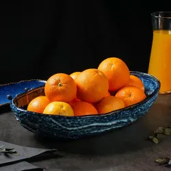 Блюдо овальное 44,5*27 см h10 см глубокое 4 л Aqua Blue Style Buffet P.L. [1]