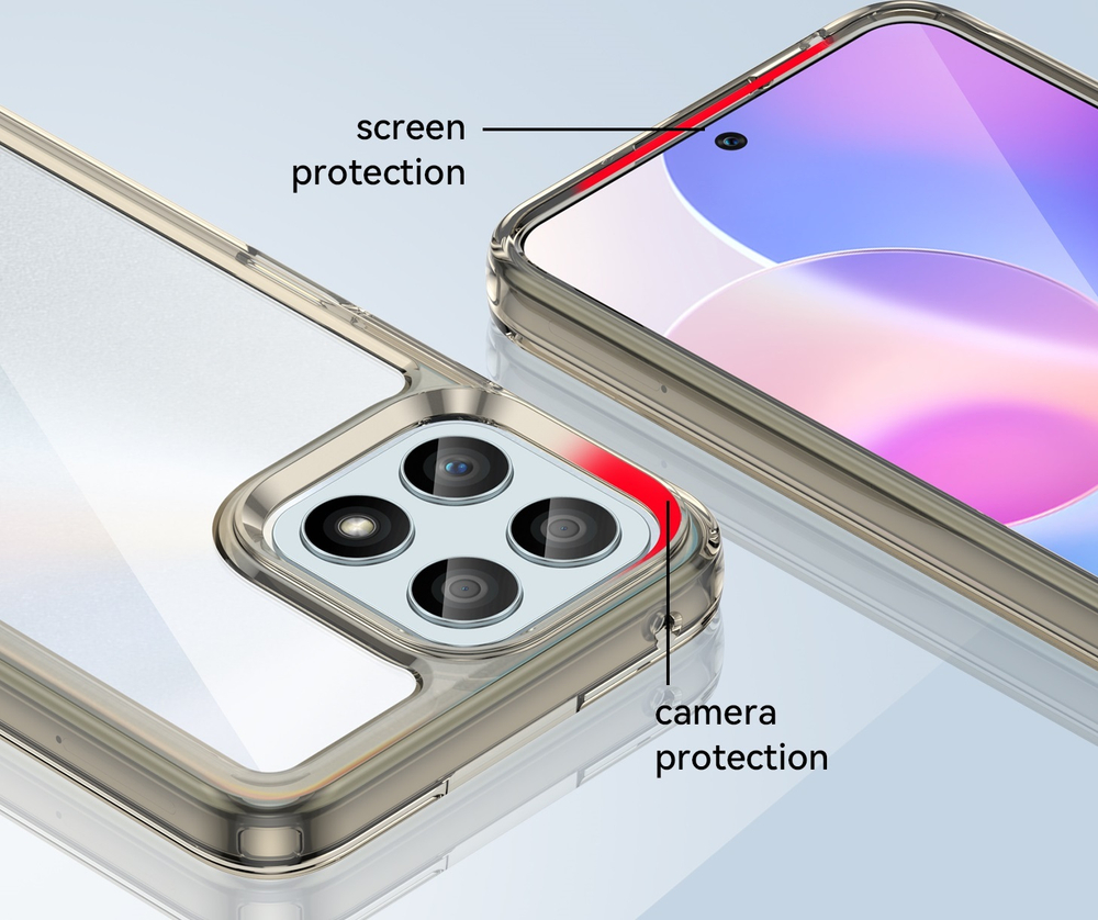 Усиленный противоударный чехол с рамками серого цвета для Honor X30i и Honor X8 5G, мягкий отклик кнопок