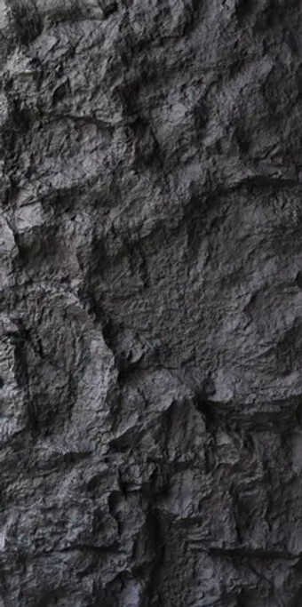Полиуретановая панель под камень, Черный / PU Stone Panel - Rock Stone 6-Black 1200х600х56 мм
