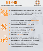 Вентилятор ультратонкий Profitvent NEMO 125 с обратным клапаном для натяжных потолков