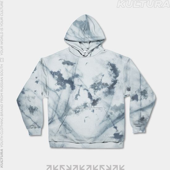 Худи КУЛЬТУРА oversize basic тай дай(светло-серый)