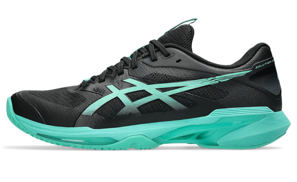 Мужские теннисные кроссовки Asics Solution Speed FF 4 - black/aurora green