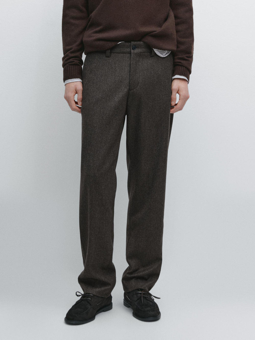 Massimo Dutti Брюки из смесовой шерсти, серый