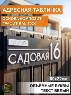 Адресная табличка на дом с объемными буквами