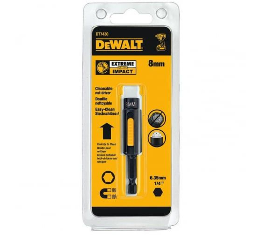 Торцевой ключ IMPACT 8 мм, магнитная Easy Clean DEWALT DT7430