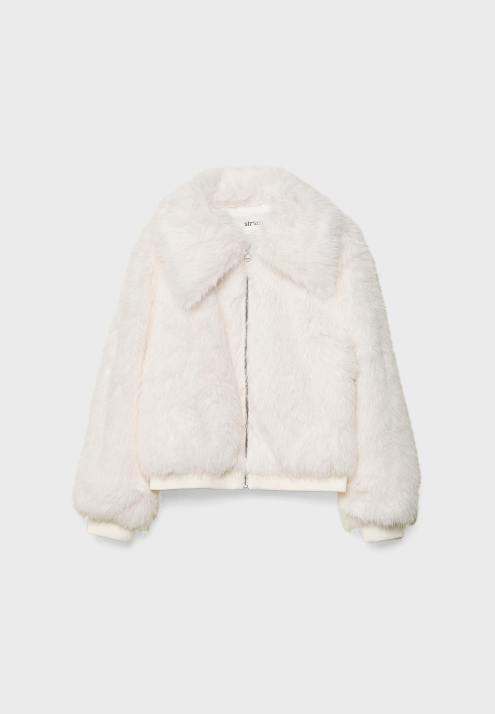 STRADIVARIUS Шуба из искусственного меха, белый
