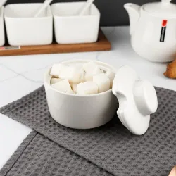 Сахарница d 9,5 см h8 см с крышкой белая фарфор P.L. Proff Cuisine [4]