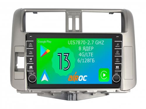 Магнитола для Toyota Land Cruiser Prado 150 2009-2013 - Airoc AB-1114 (кнопки и крутилки), Android 13, Быстрая, SIM-слот, CarPlay