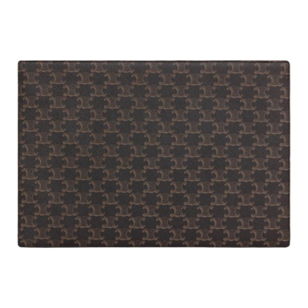 CELINE Triomphe Canvas With Calfskin Laptop Storage Bag Protective Cover Laptop Bag Men"s Black