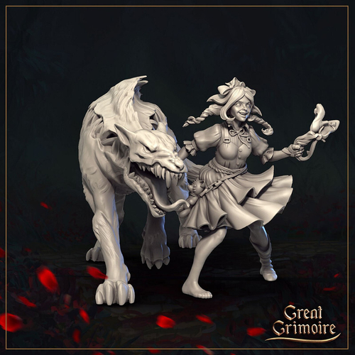 Волк и Красная шапочка  Death Dog  Собака смерти Адская гончая миниатюра для dnd, днд, pathfinder, фентези, Настольная игра, НРИ, Варгейм, РПГ