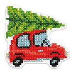 Алмазная (кристальная) мозаика Фрея, магнит Везу елочку, 9х8,5 см
