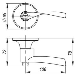 Ручка защелка AJAX 6010 PB-P (без фик.) золото /39517/