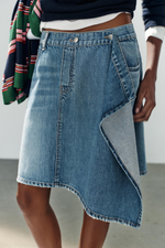 АСИММЕТРИЧНАЯ ДЖИНСОВАЯ ЮБКА TRF — ZARA