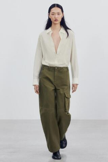 ZARA БРЮКИ КАРГО — ZW COLLECTION, ХАКИ