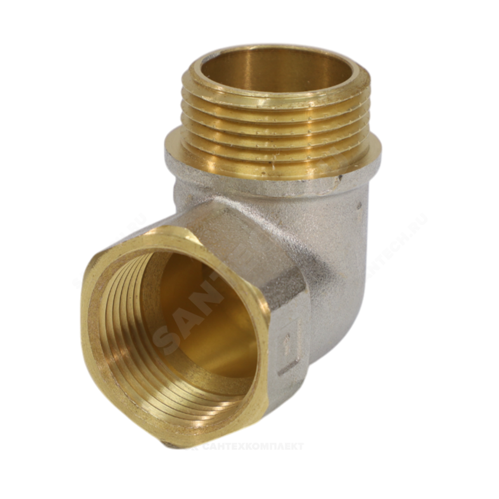 Угольник латунь никель Ду 25 (1") ВР/НР 9002 ГОСТ 32585-2013 Aquasfera 9002-03