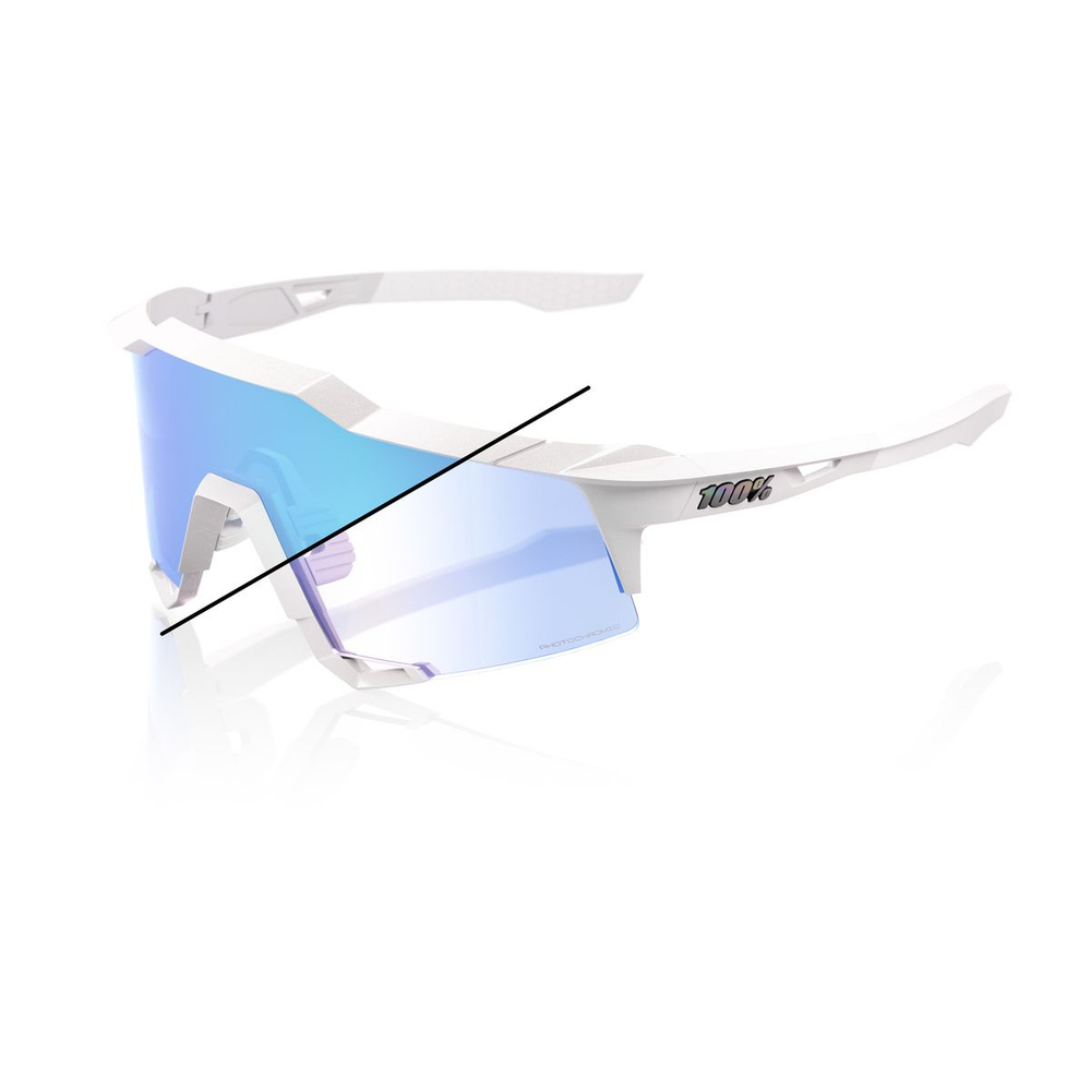 Спортивные очки с диоптриями 100% SPEEDCRAFT LE Bastille - Pearl White Glitter - Blue Mirror Photochromic Lens