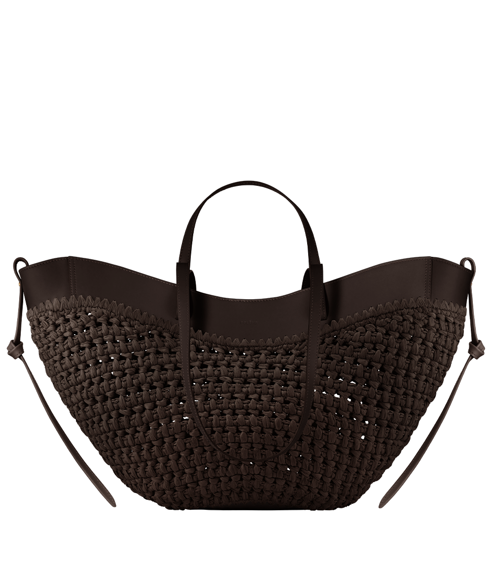 POLENE СУМКА CYME RAFFIA, ЦВЕТ ЧЕРНОГО ДЕРЕВА