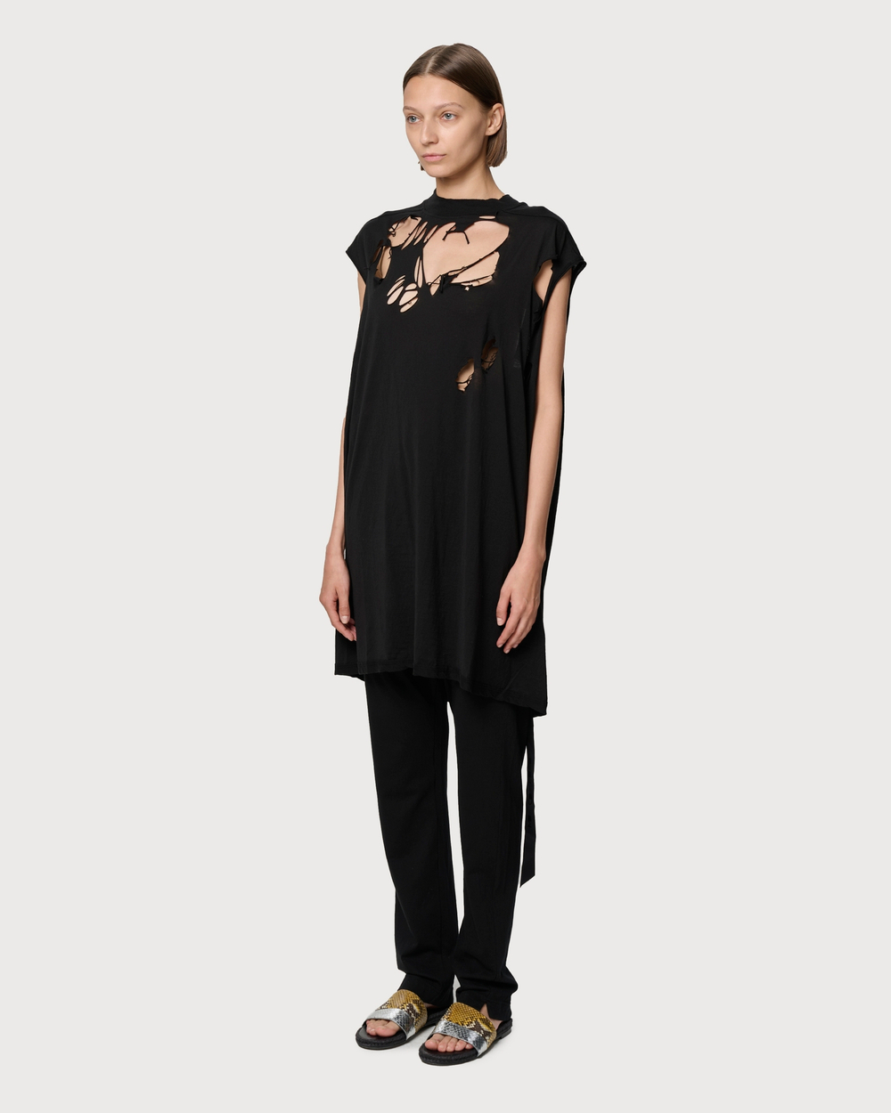 RICK OWENS DRKSHDW ТОП ЧЕРНЫЙ ЖЕНСКИЙ HOLLYWOOD TARP