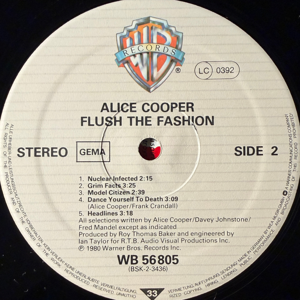 Alice Cooper- Flush The Fashion (Германия 1980г.)