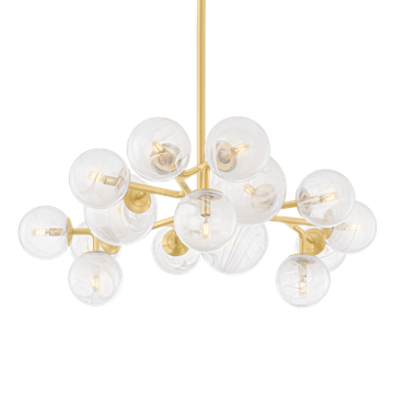 Corbett Glasgow Chandelier, 117 cm, Vintage Polished Brass