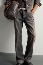 ДЖИНСЫ STRAIGHT FIT С ОТВОРОТОМ — ZARA