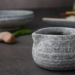 Соусник молочник 40 мл d 6 см h4 см круглый с носиком фарфор Stone Untouched Taiga P.L. [1]