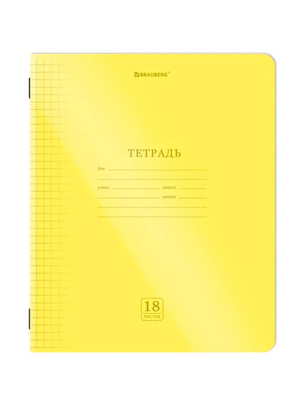Тетрадь пластиковая обложка (НЕОН) 18 листов, клетка, BRAUBERG "Smart Cover", АССОРТИ