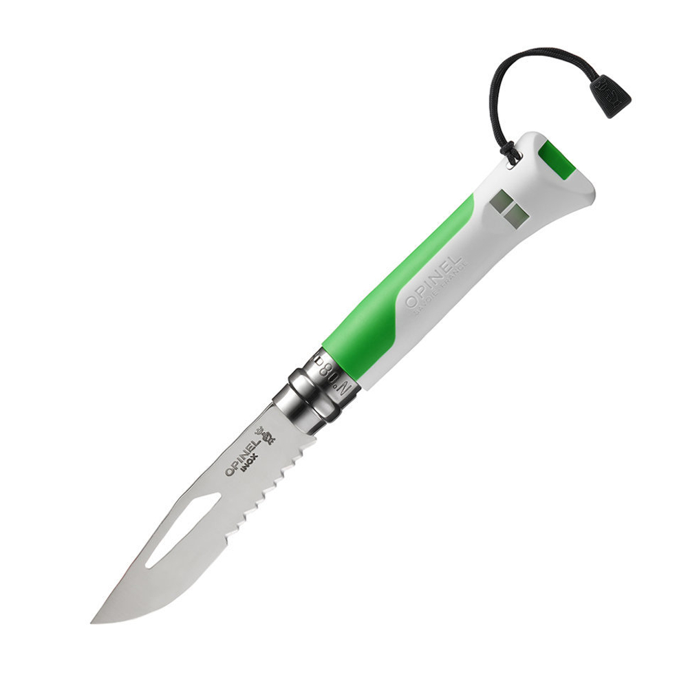 Складной туристический нож Opinel №8 Fluo Green, нержавеющая сталь, зеленый
