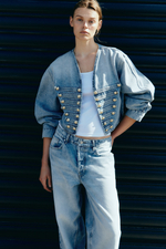 Короткая джинсовая куртка — Светло-синий деним — H&M 1362626