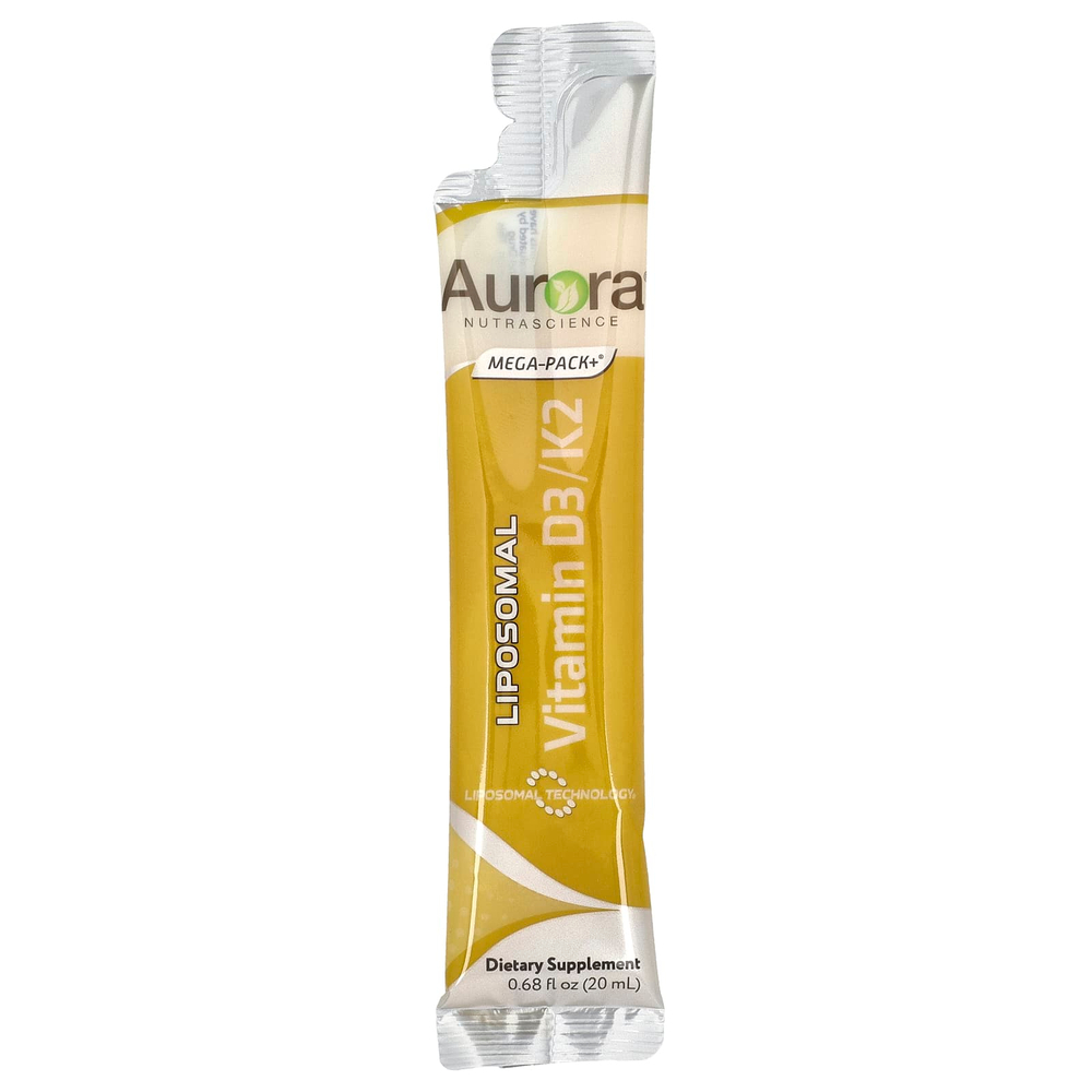 Aurora Nutrascience, Липосомальный витамин D3 / K2, 32 пакетика по 20 мл (0,68 жидк. Унции)