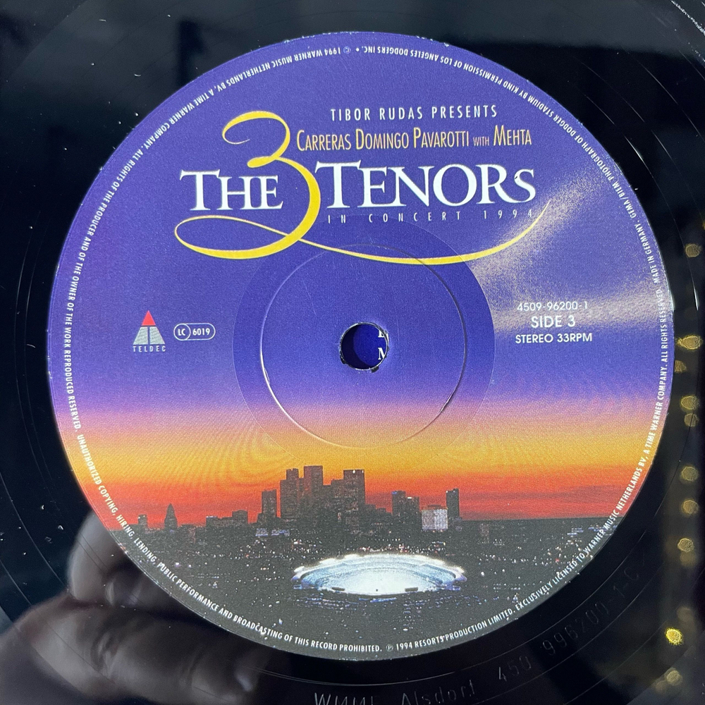 Винтажная виниловая пластинка LP Carreras, Domingo, Pavarotti with Mehta, The 3 Tenors In Concert 1994 (Германия 1994)