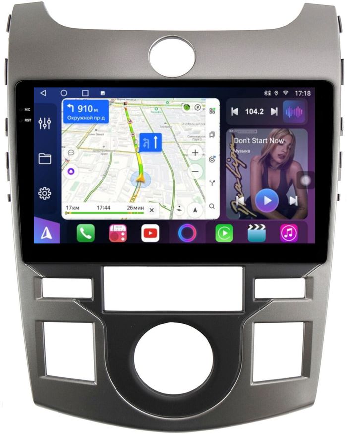 Магнитола для KIA Cerato 2 Koup 2008-2013 (купе) - FarCar S500-TS10 монитор 9.5" QLED на Android 14, Быстрая, CarPlay, 4G SIM-слот