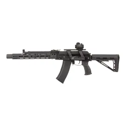 Коллиматор Target Optic 1x22, Weaver, красная марка, проставка, аккумулятор - установленный прицел, вид сбоку