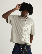 Мужская футболка boxy fit с принтом и эффектом стирки - BERSHKA
