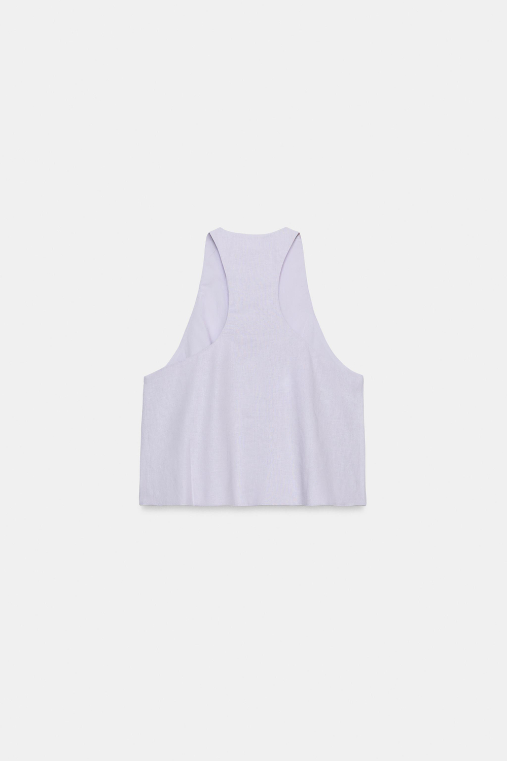 ZARA ЖИЛЕТ С ПУГОВИЦАМИ ИЗ ЛЬНА, СИРЕНЕВЫЙ