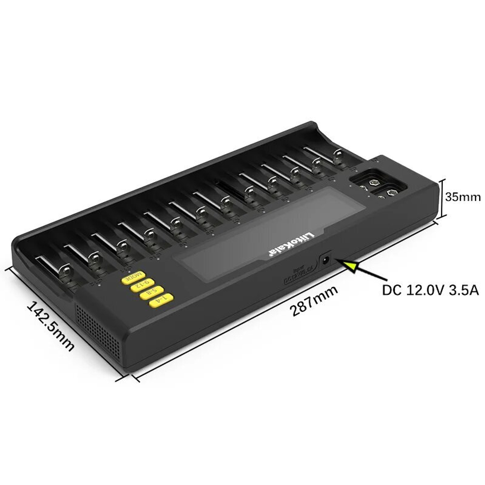 Зарядное устройство Liitokala Lii-S12 Standard, для аккумуляторов, EU