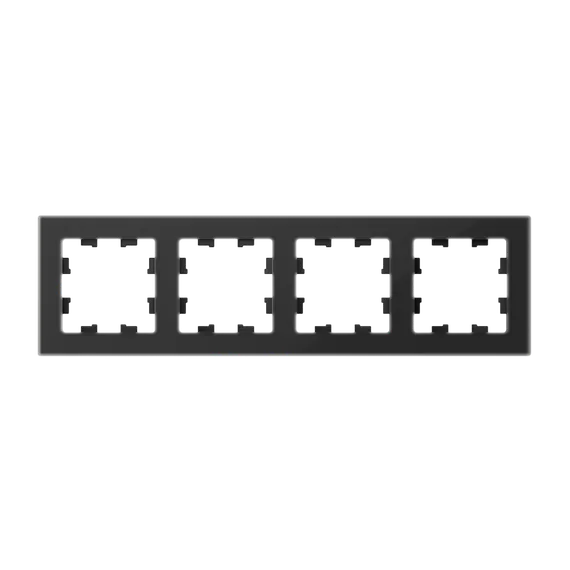 Рамка стеклянная на 4 поста Systeme Electric AtlasDesign Nature Черный матовый ATN331004