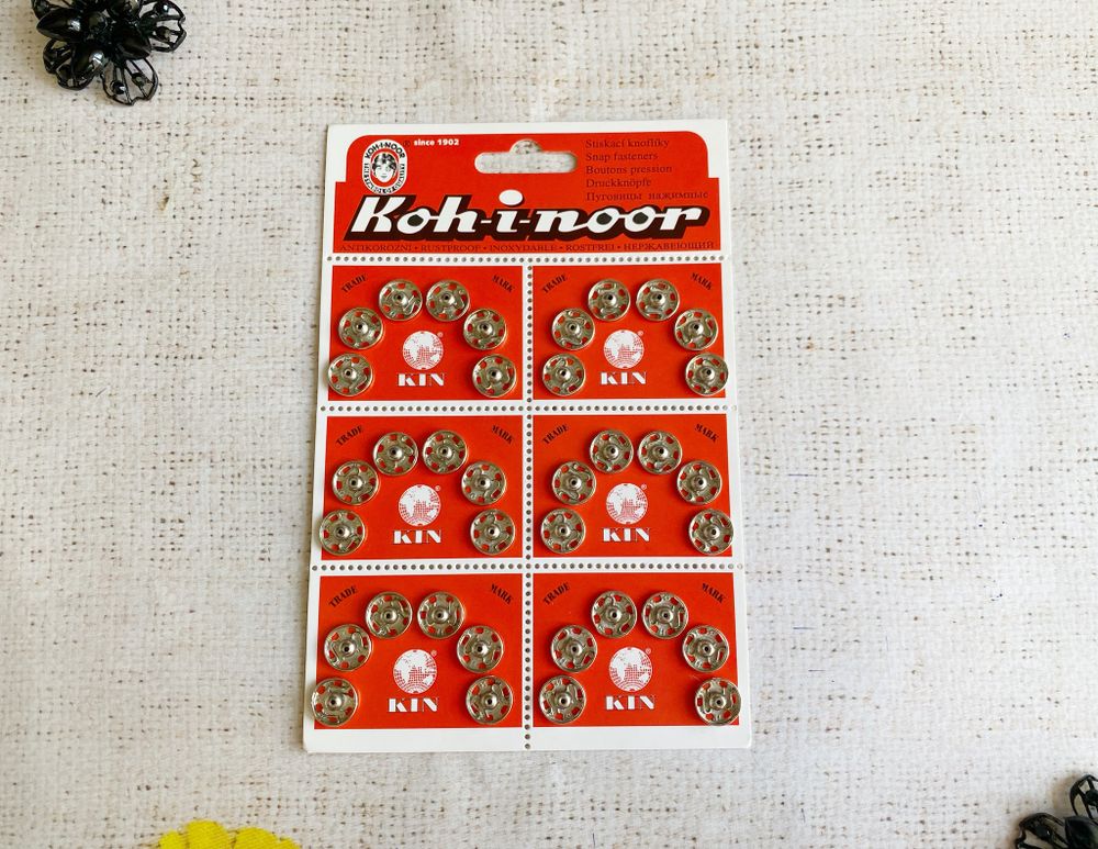 Кнопки KOH-I-NOOR №4 пр-во Чехия, d 1,15 см, никель