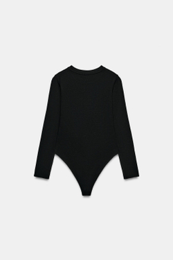 ZARA БОДИ С ДЛИННЫМИ РУКАВАМИ, ЧЕРНЫЙ