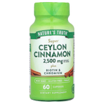 Nature's Truth, Цейлонская корица с биотином и хромом, 60 капсул