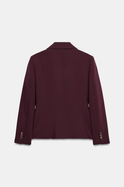 ZARA БЛЕЙЗЕР С ЗОЛОТИСТЫМИ ПУГОВИЦАМИ, БУРГУНДИ