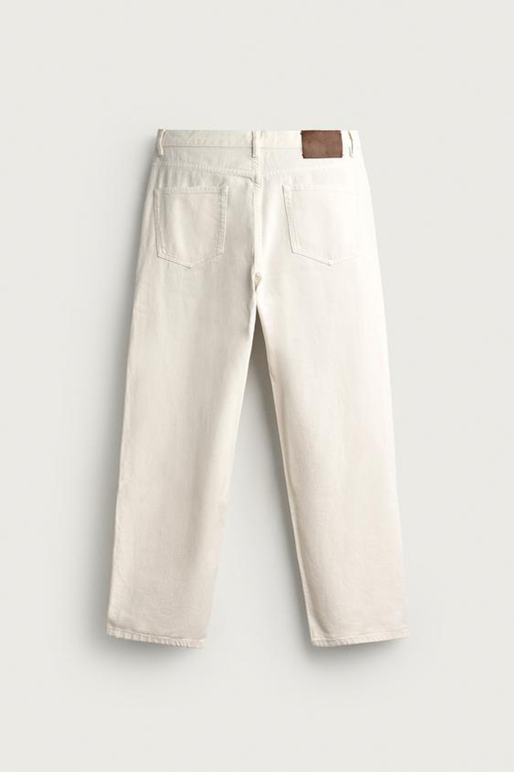 ZARA ДЖИНСЫ RELAXED FIT С ЭФФЕКТОМ СТИРКИ, СВЕТЛО-БЕЖЕВЫЙ