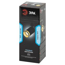 Трековый светильник однофазный ЭРА TR77-GU10 BK под лампу GU10 черный | Однофазные светильники под лампу