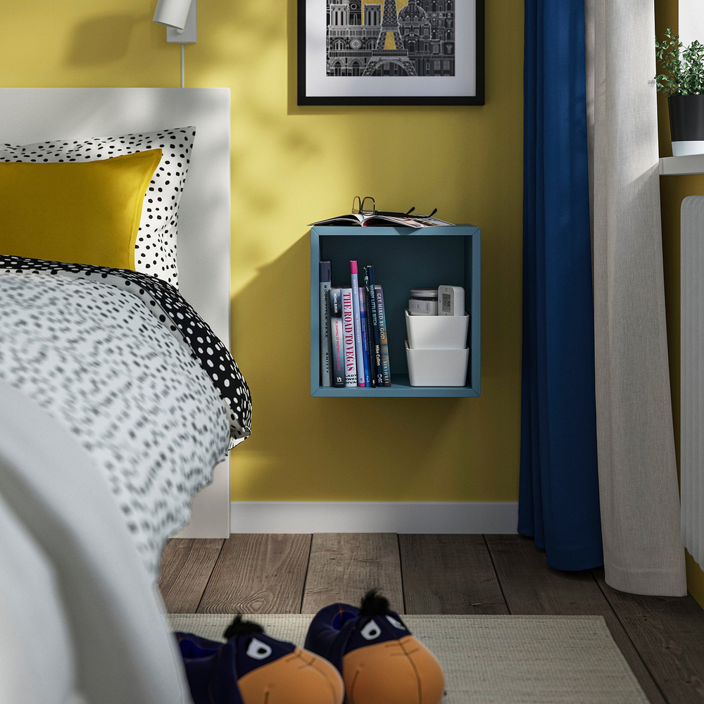 IKEA EKET  (ИКЕА ЕКЕТ)  -  Шкаф настенный - тёмный серо-синий 35x25x35 см