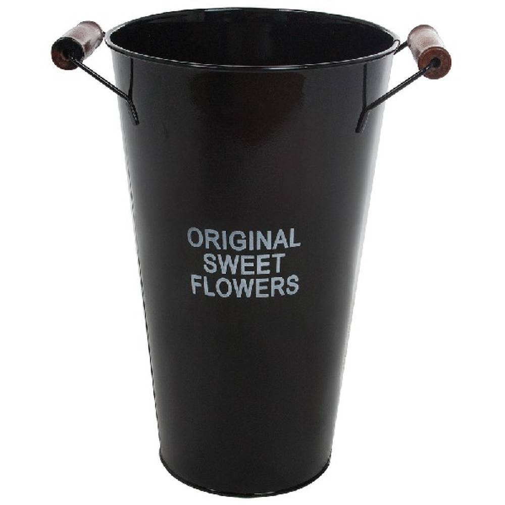 Вазон "Original sweet flowers" (цинк) D18xH30см 4л с ручками (Черный)
