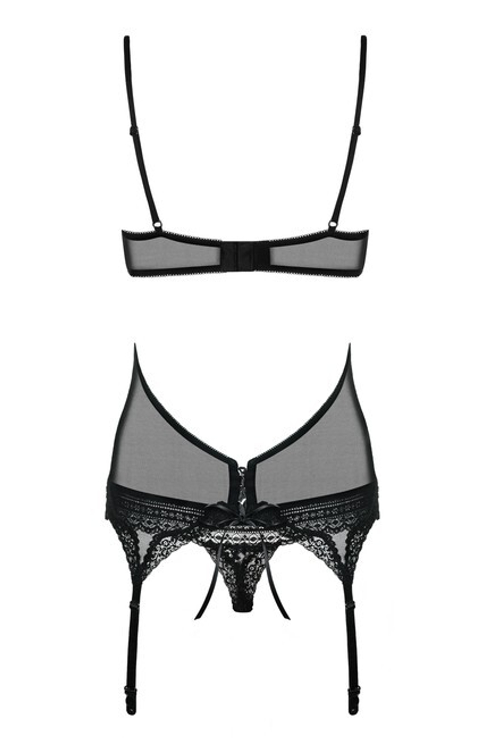 Черное ками кружевное Picantina Corset SM (42-44) (Цвет: черный)
